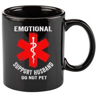 Emotional Support Husband Do Not Pet 11oz C Handle Ceramic Mug