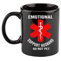 Emotional Support Husband Do Not Pet 11oz C Handle Ceramic Mug