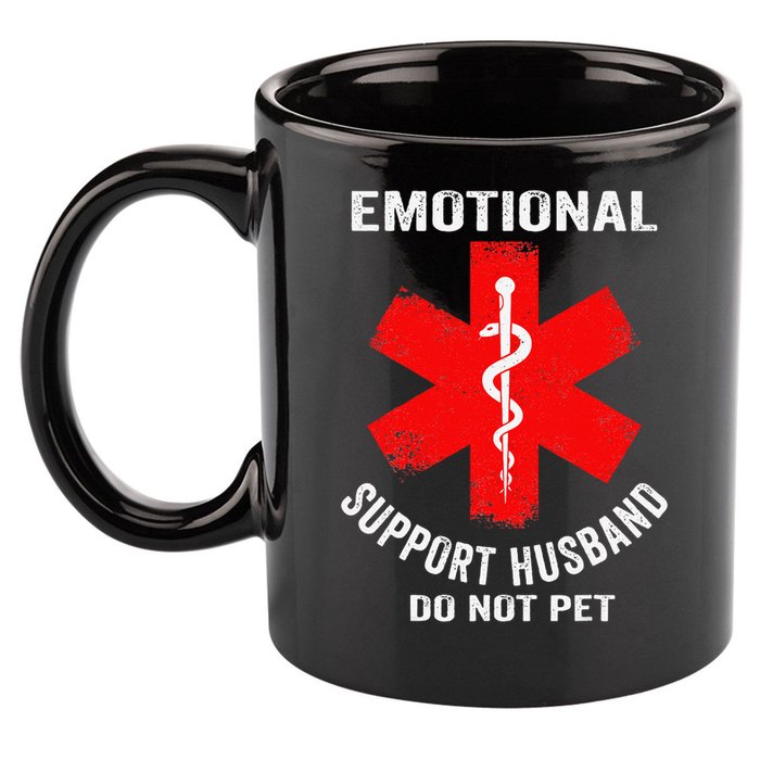 Emotional Support Husband Do Not Pet 11oz C Handle Ceramic Mug