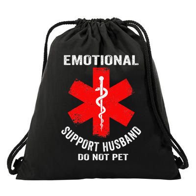Emotional Support Husband Do Not Pet Drawstring Bag
