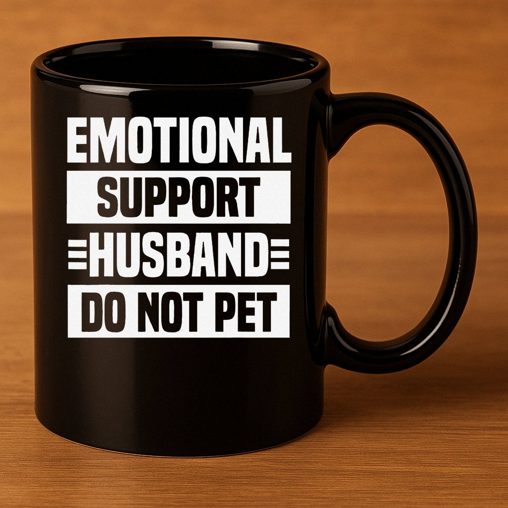 Emotional Support Husband Do Not Pet 11oz C Handle Ceramic Mug