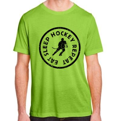 Eat Sleep Hockey Repeat Player Athlete Motivation Team Gift Adult ChromaSoft Performance T-Shirt