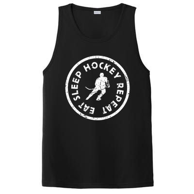 Eat Sleep Hockey Repeat Player Athlete Motivation Team Gift PosiCharge Competitor Tank