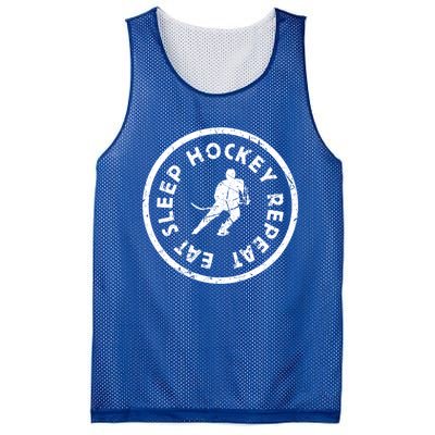 Eat Sleep Hockey Repeat Player Athlete Motivation Team Gift Mesh Reversible Basketball Jersey Tank