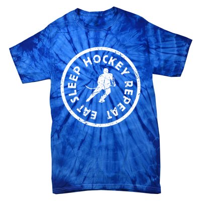 Eat Sleep Hockey Repeat Player Athlete Motivation Team Gift Tie-Dye T-Shirt