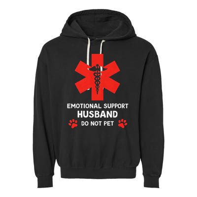 Emotional Support Husband Do Not Pet Garment-Dyed Fleece Hoodie