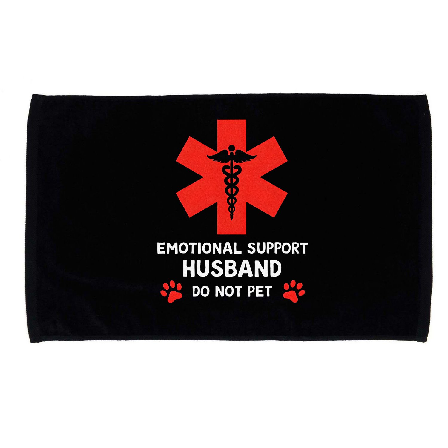 Emotional Support Husband Do Not Pet Microfiber Hand Towel