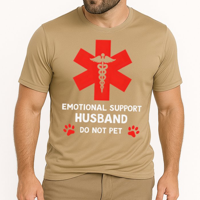 Emotional Support Husband Do Not Pet Cooling Performance Crew T-Shirt