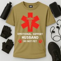 Emotional Support Husband Do Not Pet Cooling Performance Crew T-Shirt