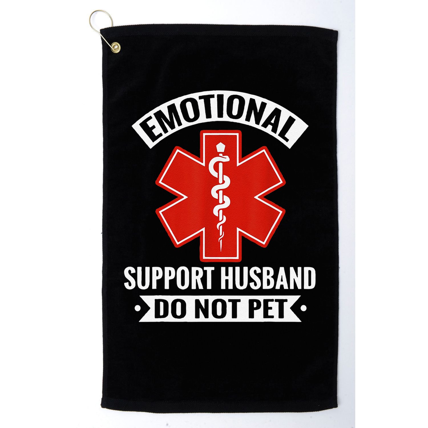 Emotional Support Husband Do Not Pet Vintage Golf Towel