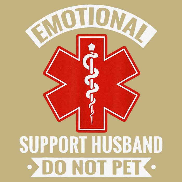Emotional Support Husband Do Not Pet Vintage Button