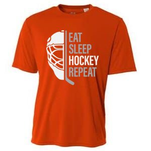 Eat Sleep Hockey Repeat Player Fan Graphic Cool Gift Cooling Performance Crew T-Shirt