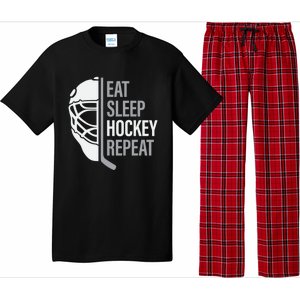 Eat Sleep Hockey Repeat Player Fan Graphic Cool Gift Pajama Set