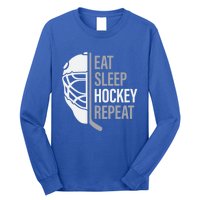 Eat Sleep Hockey Repeat Player Fan Graphic Cool Gift Long Sleeve Shirt