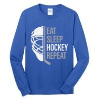 Eat Sleep Hockey Repeat Player Fan Graphic Cool Gift Tall Long Sleeve T-Shirt