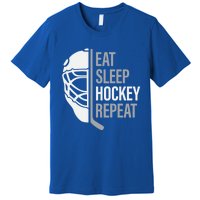 Eat Sleep Hockey Repeat Player Fan Graphic Cool Gift Premium T-Shirt