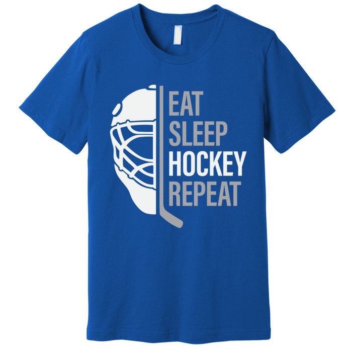 Eat Sleep Hockey Repeat Player Fan Graphic Cool Gift Premium T-Shirt