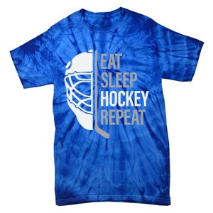 Eat Sleep Hockey Repeat Player Fan Graphic Cool Gift Tie-Dye T-Shirt