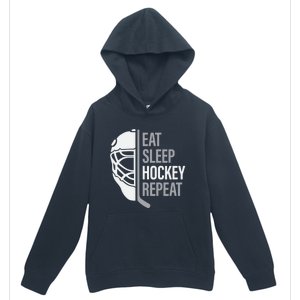 Eat Sleep Hockey Repeat Player Fan Graphic Cool Gift Urban Pullover Hoodie