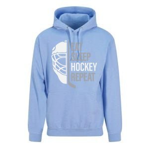 Eat Sleep Hockey Repeat Player Fan Graphic Cool Gift Unisex Surf Hoodie