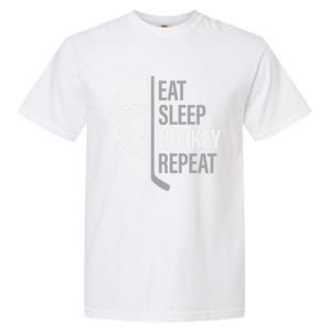 Eat Sleep Hockey Repeat Player Fan Graphic Cool Gift Garment-Dyed Heavyweight T-Shirt