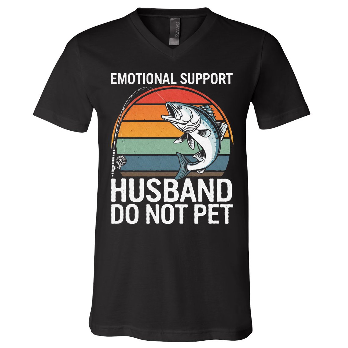 Emotional Support Husband Do Not Pet V-Neck T-Shirt