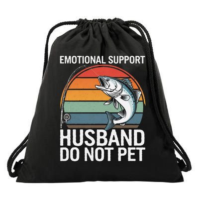 Emotional Support Husband Do Not Pet Drawstring Bag
