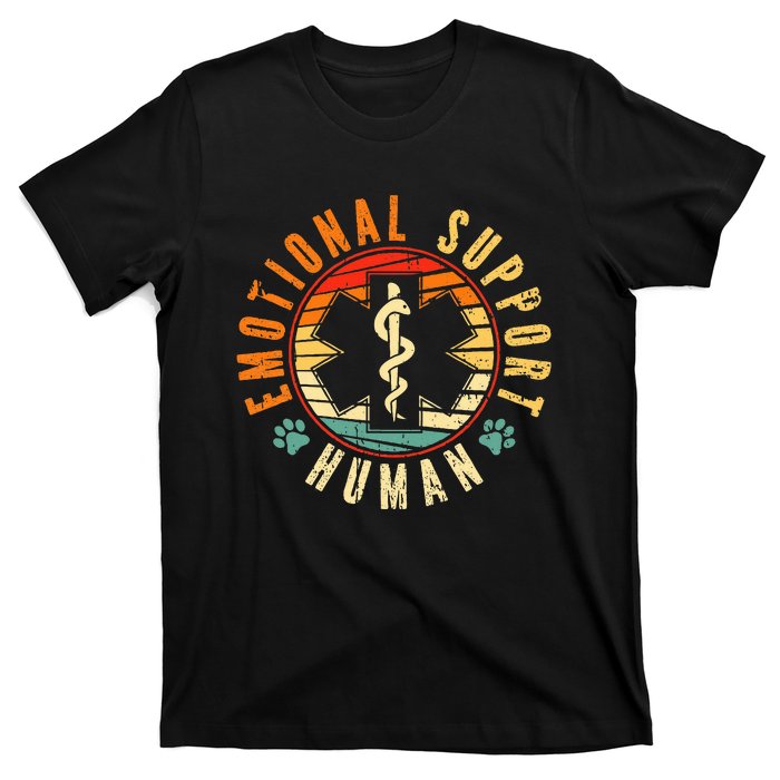 Emotional Support Human Retro Service Animal Dog T-Shirt