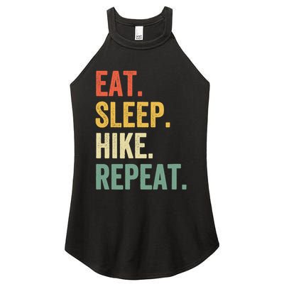Eat Sleep Hike Repeat Funny Hiker Vintage Hiking Women's Perfect Tri Rocker Tank