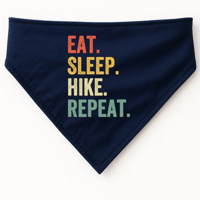Eat Sleep Hike Repeat Funny Hiker Vintage Hiking USA-Made Doggie Bandana