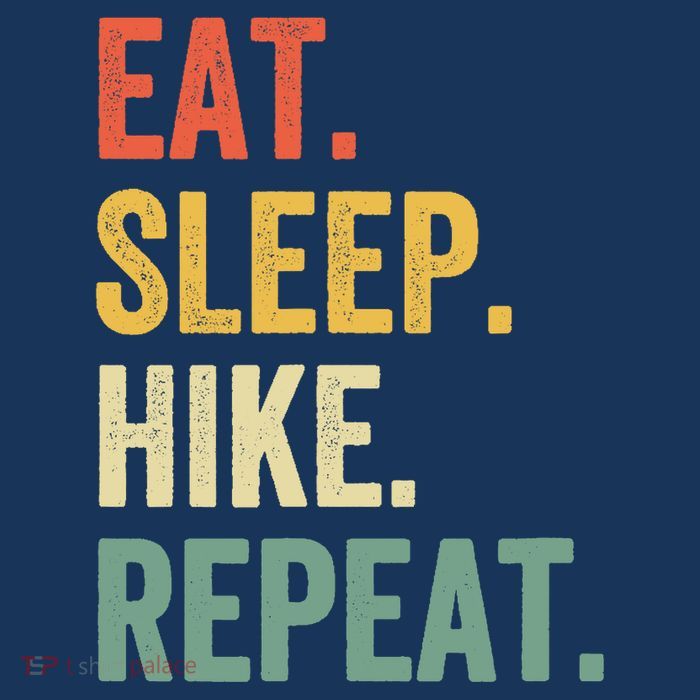 Eat Sleep Hike Repeat Funny Hiker Vintage Hiking Beanie