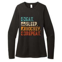 Eat Sleep Hockey Repeat Ice Hockey Womens CVC Long Sleeve Shirt