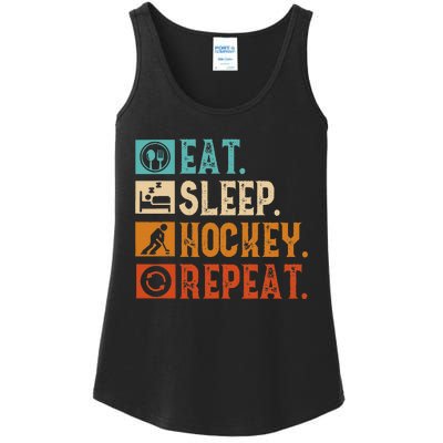 Eat Sleep Hockey Repeat Ice Hockey Ladies Essential Tank