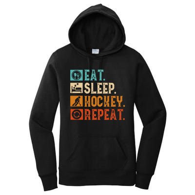 Eat Sleep Hockey Repeat Ice Hockey Women's Pullover Hoodie