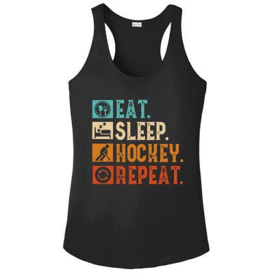 Eat Sleep Hockey Repeat Ice Hockey Ladies PosiCharge Competitor Racerback Tank