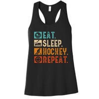 Eat Sleep Hockey Repeat Ice Hockey Women's Racerback Tank