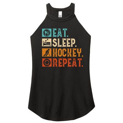 Eat Sleep Hockey Repeat Ice Hockey Women's Perfect Tri Rocker Tank