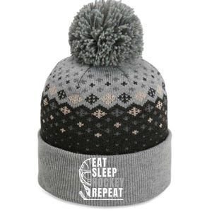 Eat Sleep Hockey Repeat Cool Gift The Baniff Cuffed Pom Beanie