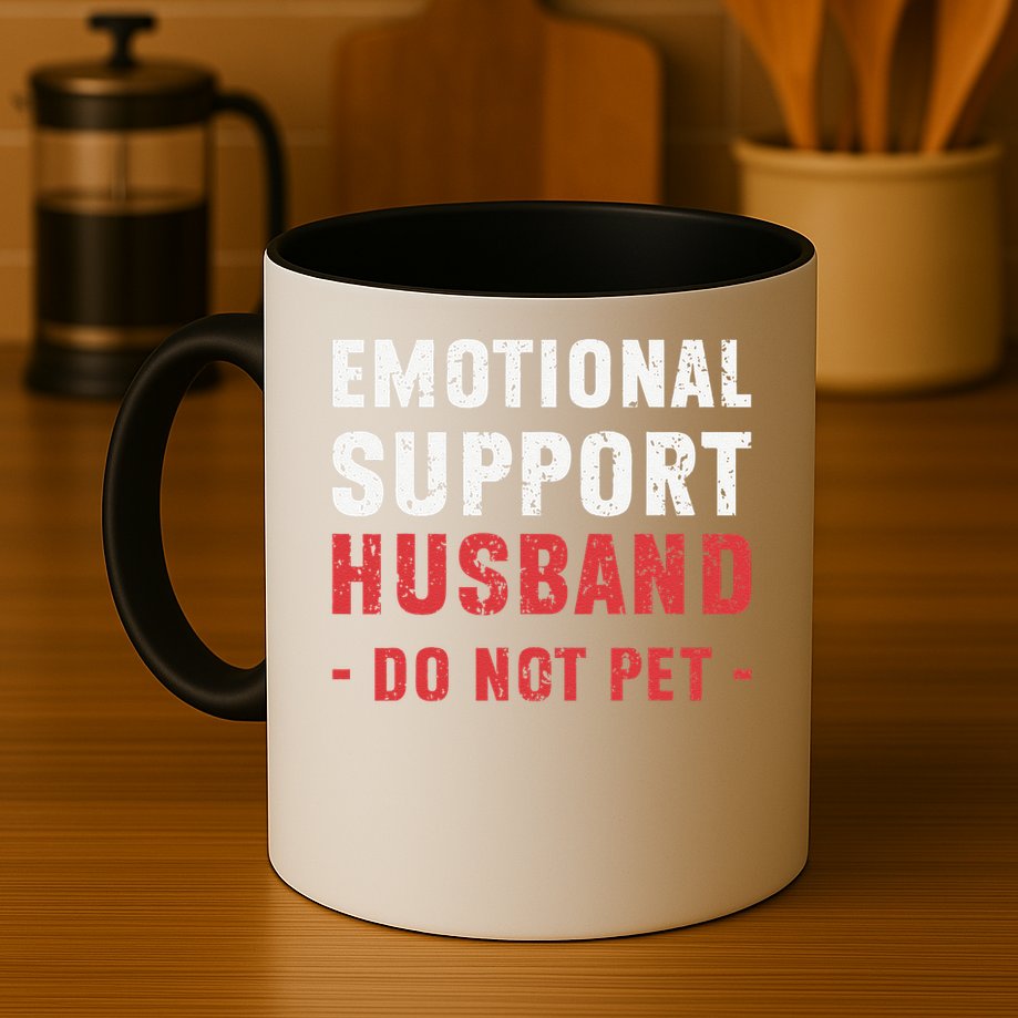 Emotional Support Husband Do Not Pet Funny Dad Husband Papa Mug