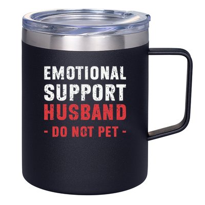 Emotional Support Husband Do Not Pet Funny Dad Husband Papa 12oz Stainless Steel Coffee Mug