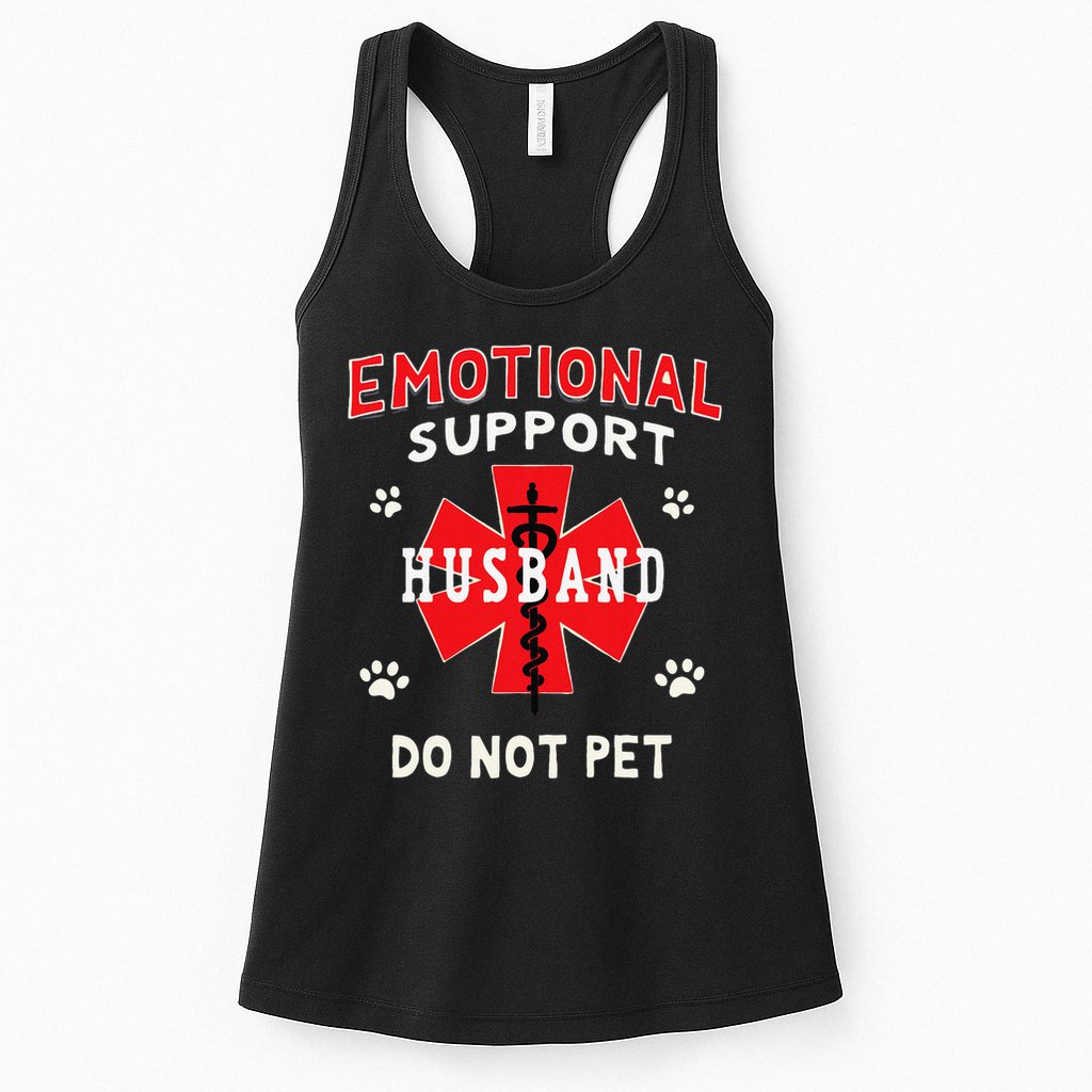 Emotional Support Husband Do Not Pet Womens Tank Top