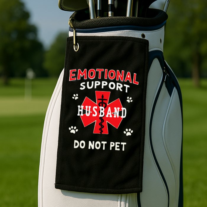 Emotional Support Husband Do Not Pet Golf Towel
