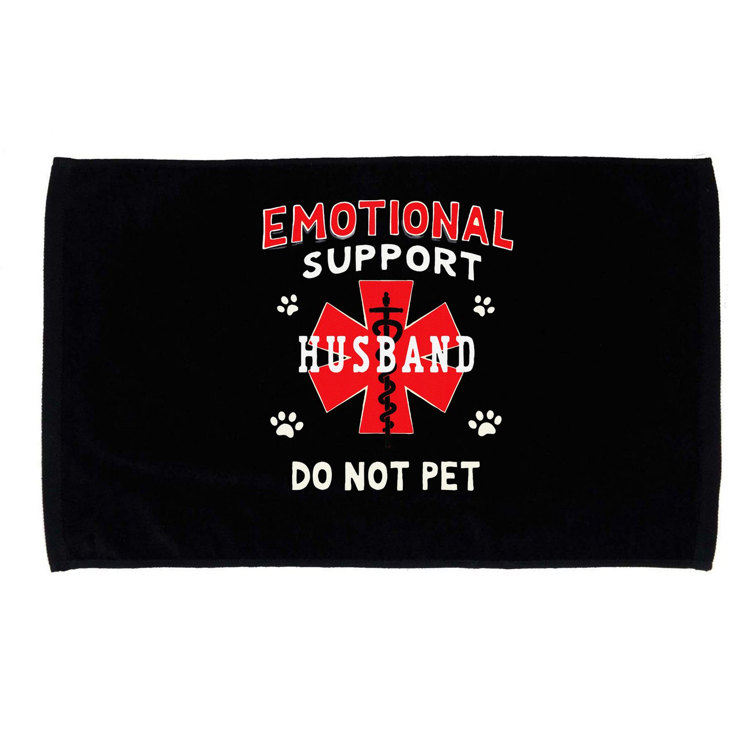 Emotional Support Husband Do Not Pet Microfiber Hand Towel