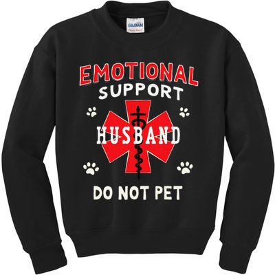 Emotional Support Husband Do Not Pet Kids Sweatshirt
