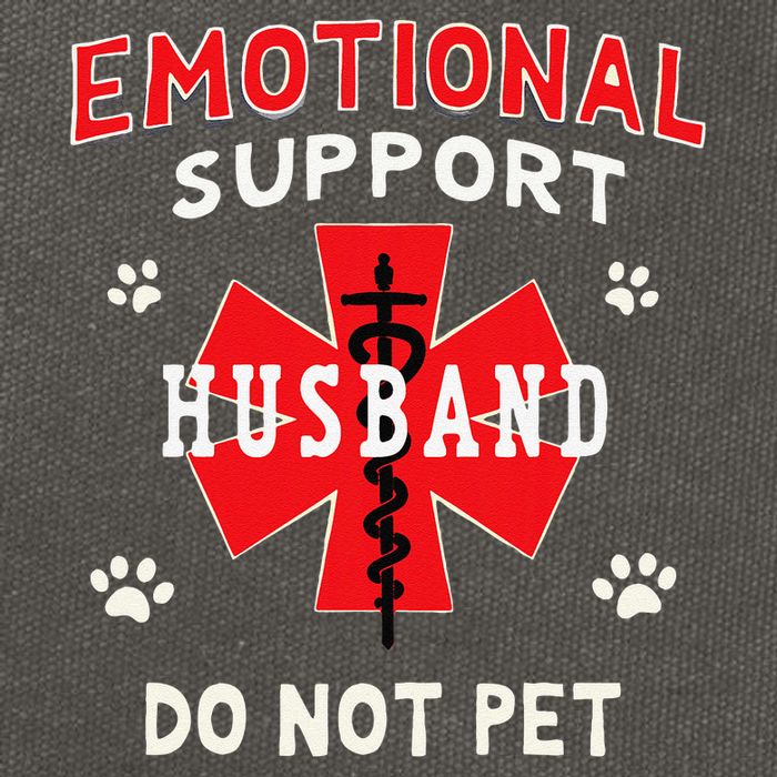 Emotional Support Husband Do Not Pet Cotton Canvas Backpack