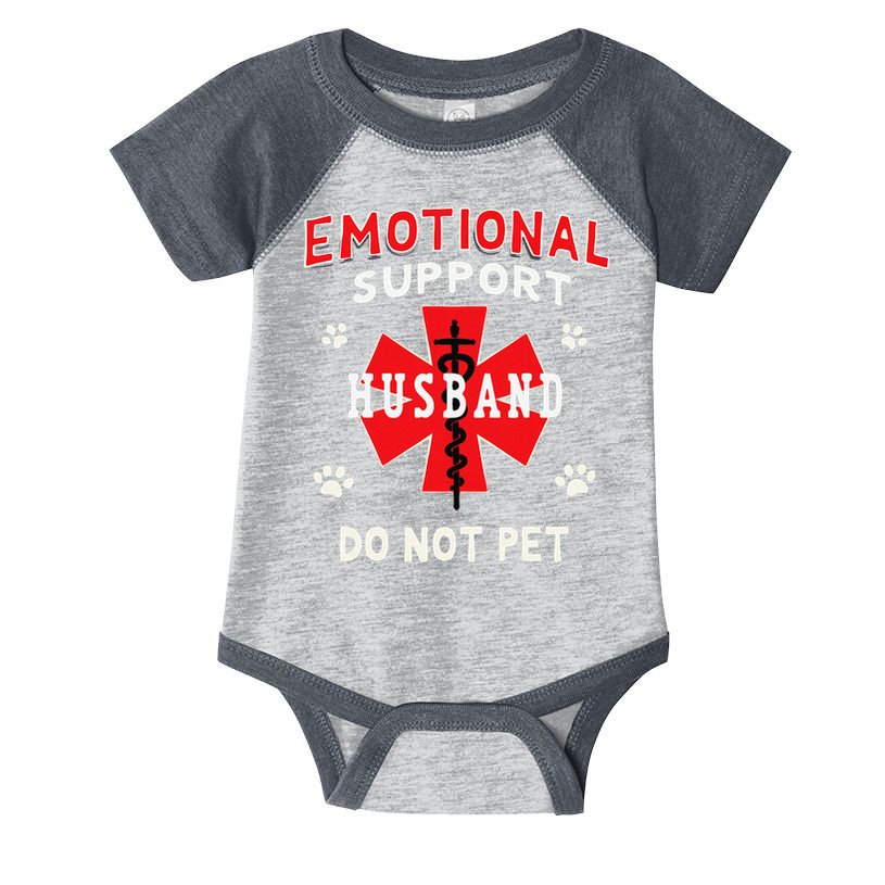 Emotional Support Husband Do Not Pet Infant Baby Jersey Bodysuit