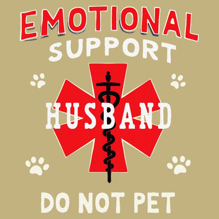 Emotional Support Husband Do Not Pet Button