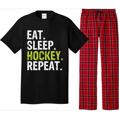 Eat Sleep Hockey Repeat Quote Statet Funny Gift Pajama Set