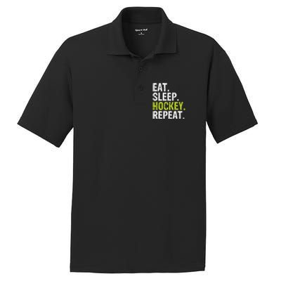 Eat Sleep Hockey Repeat Quote Statet Funny Gift PosiCharge RacerMesh Polo