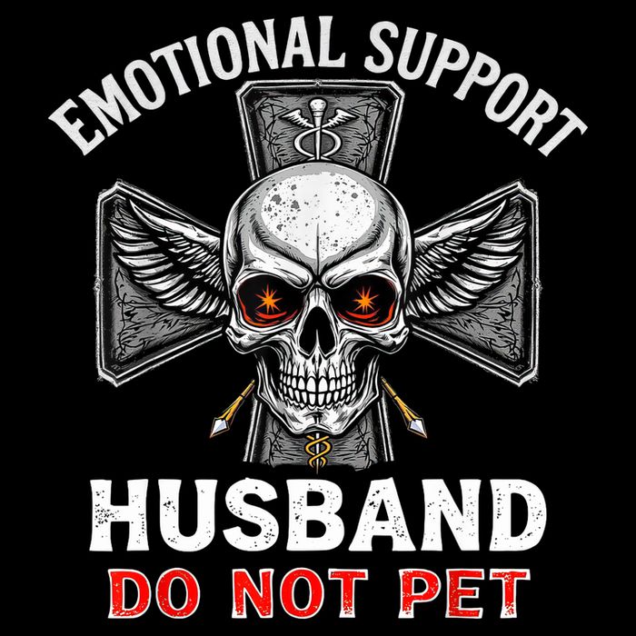 Emotional Support Husband Do Not Pet  Women's V-Neck T-Shirt